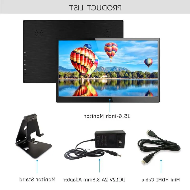 Freeshipping 156-calowy monitor komputerowy Wyświetlacz komputerowy 3200*1800 Przenośny ekran 16: 9 HDR głośnik dla laptopa Mac Win PS4 Xbox Atrtw