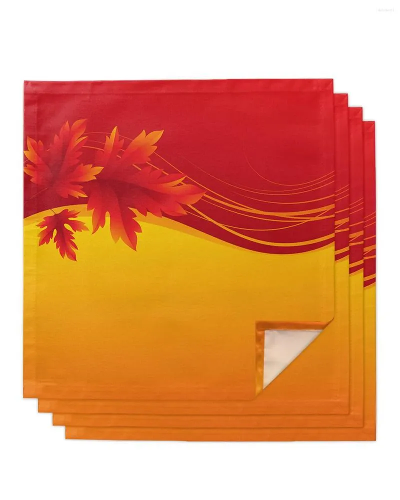 Tafel servet 4 stks herfst gradient square 50 cm feest bruiloft decoratie doek keuken diner serveer servetten