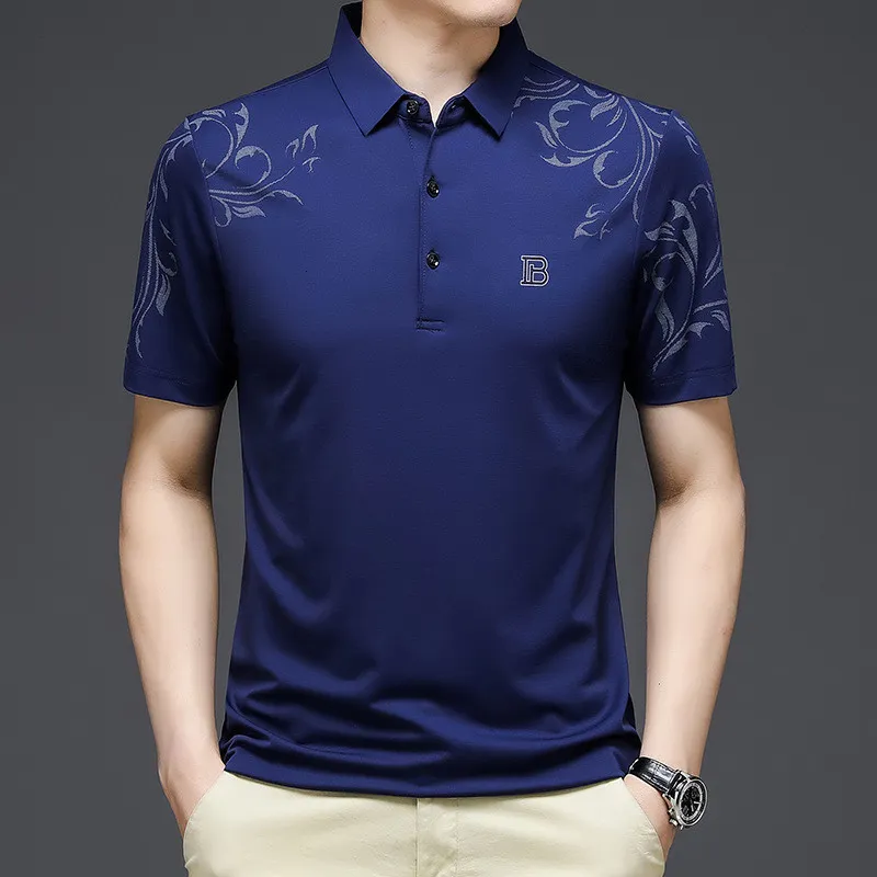 Men's Short Sleeve Polo Shirt Stylish Letter Print, Solid Loose Fit  Shop Now!