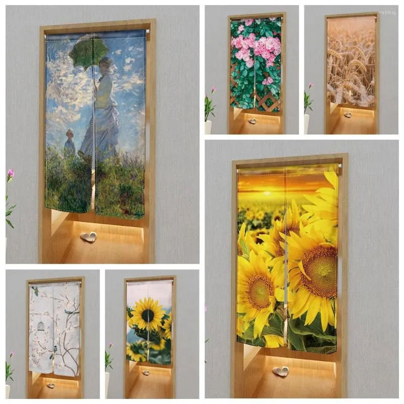 Vorhang Pastoral Sonnenblume Blume Schlafzimmer Duschtrennwand Küche Café Tür Büro Geomantic Half Panel Doorway