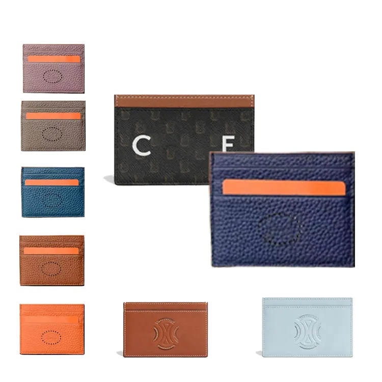 Kvinnliga män celiny quiltade korthållare plånbok handväska smidig äkta läder nyckelpås korthållare lyx passhållare designer mynt purses mode plånbok nyckelring