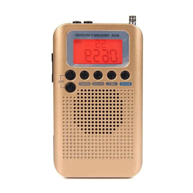 FreeShipping Draagbare Radio Vliegtuigen Volledige Band Radio FM/AM/SW/CB/Air/VHF Ontvanger Wereldband met LCD Display Wekker Kscxb