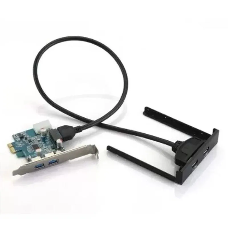 Hot PCI Express PCI-E Card 2 Port Hub Adapter USB 30 Front Panel 5Gbps Hi-Speed Kloet