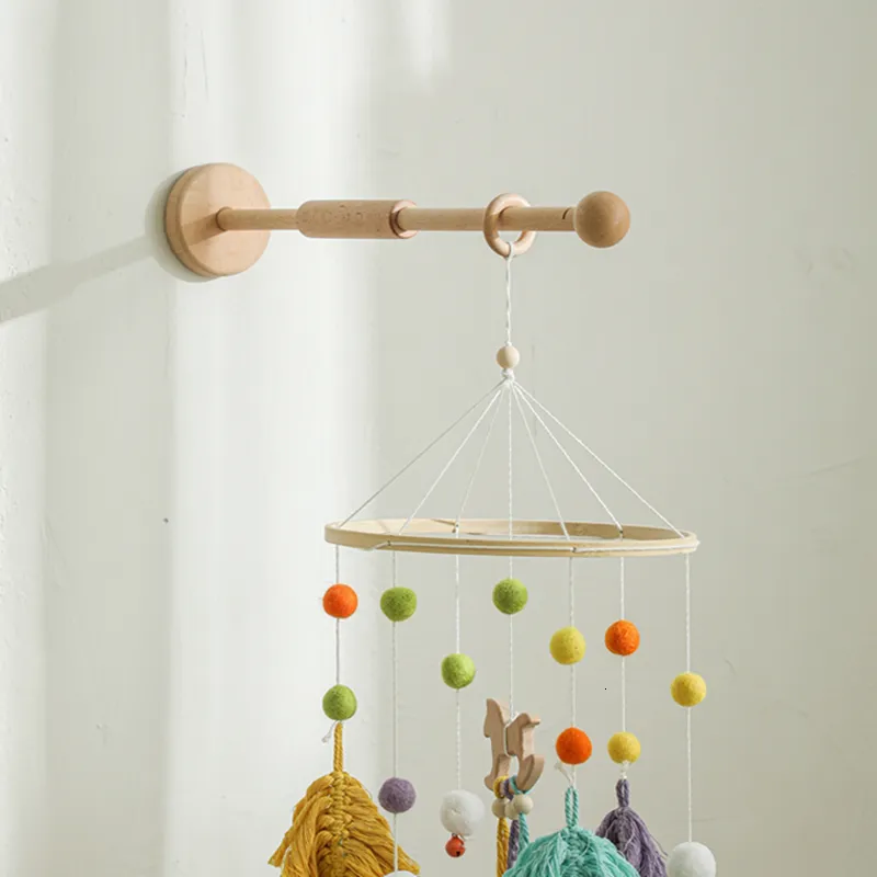 Rattles Mobiles 1pc Baby trävägg Bed Bell Bracket Hanging Toy Hanger Crib Holder Arm Accessories 230411