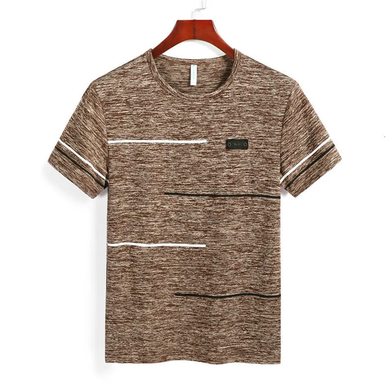 9XL Summer T shirts Men Clothing Polyester Plus Size 5XL 6XL 7XL 8XL Male Tshirts Breathable Short Sleeve Strip Top Tees O-Neck 03
