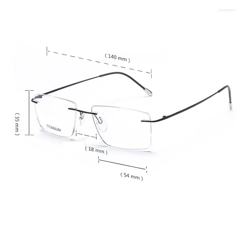 Lunettes de soleil Cubojue Titanium Lunettes de lecture sans monture Hommes Lunettes Cadre Mâle Lunettes de prescription Optique Dioptrie Sans cadre Ultraléger