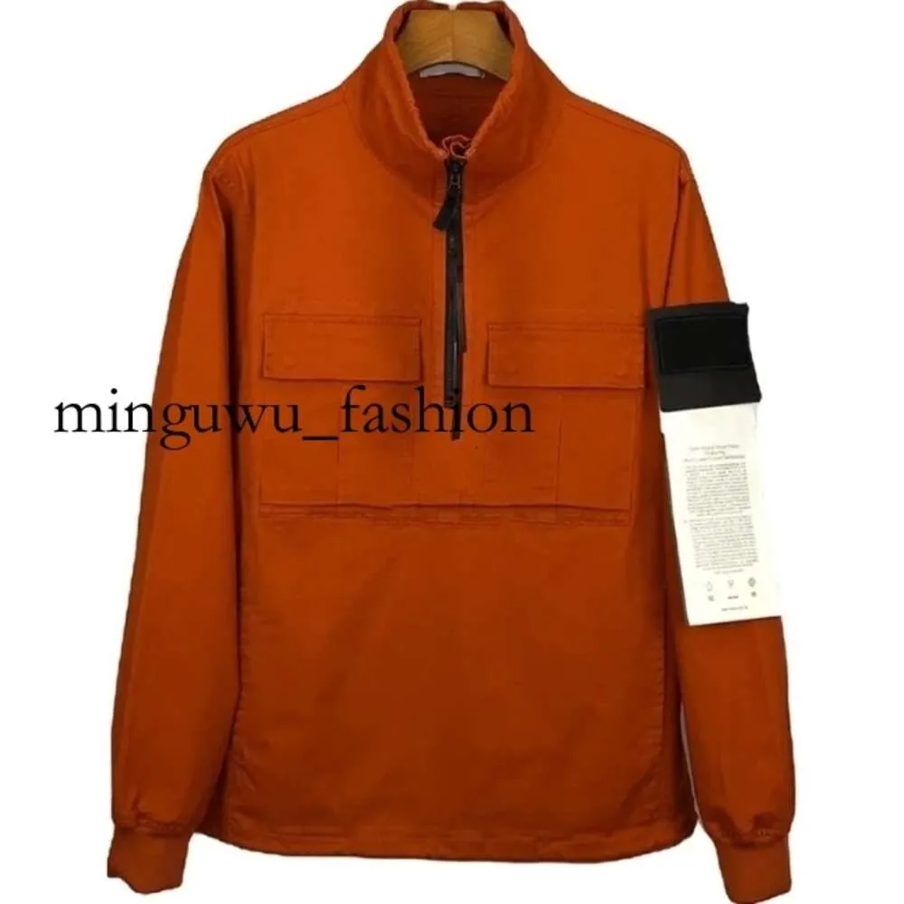 Giacche Topstoney di marca da uomo di alta qualità Moda lavato Mezza cerniera Utensili Giacca con stemma ricamato casual Stones Island Jumpers240859