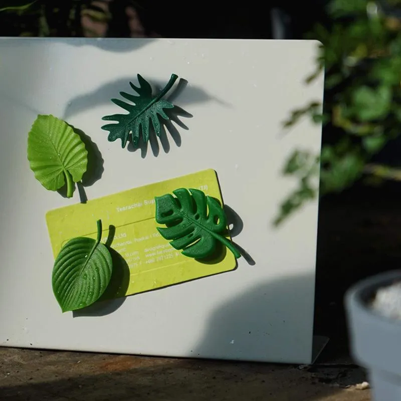 Decoratieve objecten Figurines 4PCSPACK Creatieve groene schildpad Leaf koelkastmagneet voor keukenmessagebord koelkast sticker cadeau Home Decoratie 230412