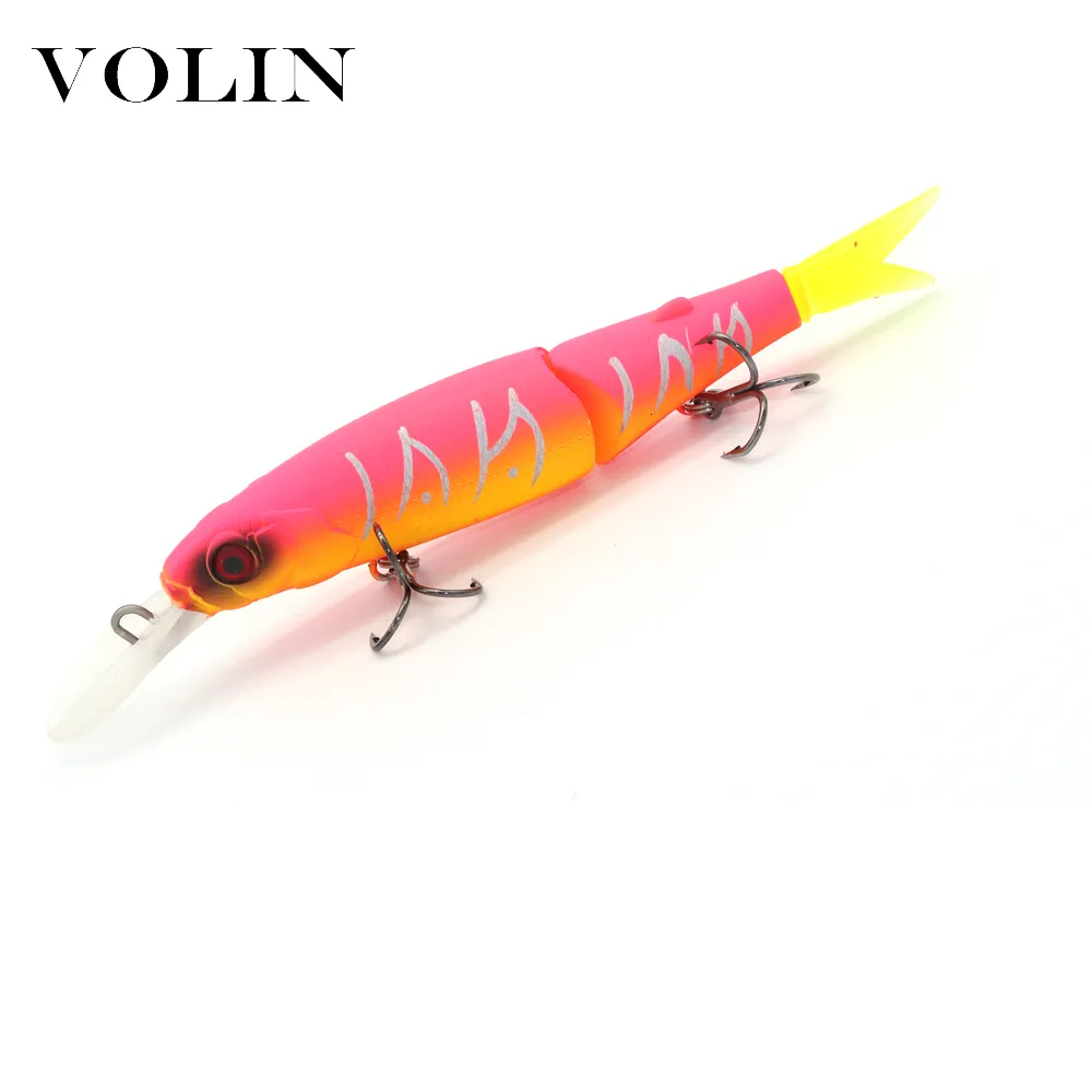 Baits Lures VOLIN 1pc 65mm 7.5g Hard Minnow Fishing Bait Artificial Lure  Swimbait with Spare Tail magallon jointed Bait for pike perch 230412