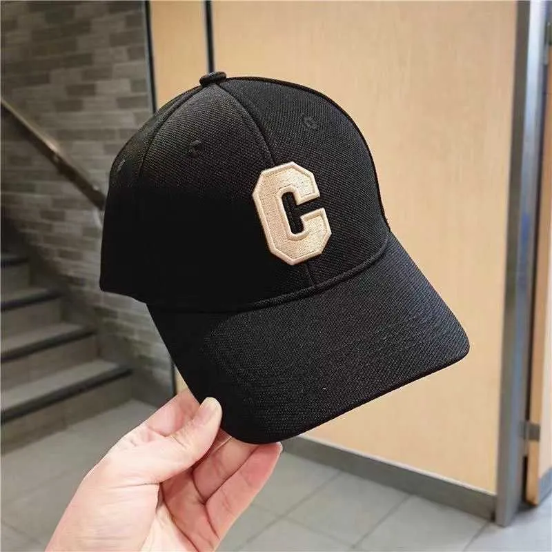 Ball Caps New Fashion Summer Baseball Cap Women Men Emelcodery Letter C Cotton Snapbk Sun Hats Unisex Solid Color Ships P230412