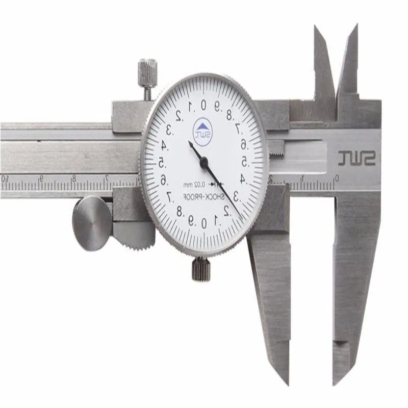 Freeshipping 6 "0-150mm/002 Dial Caliper Shock-Proof Rostfritt stål Vernier Caliper Mätmätningsmätningsmätverktyg GNSIH