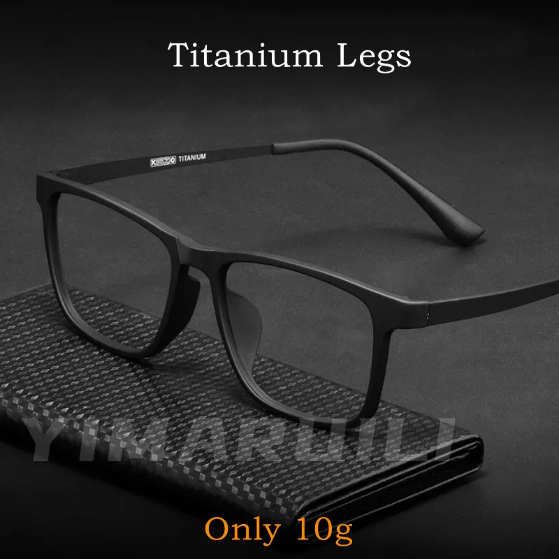 Óculos de sol Frames Yimaruili Ultra Light Square confortável e confortáveis ​​óculos grandes óculos de prescrição óptica da moda pura Men hr3068 230411