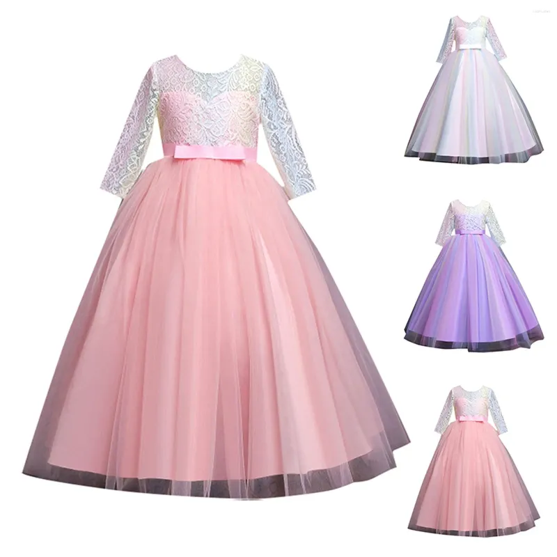 Abiti da ragazza Abiti da festa formali per bambini Abito in tulle Spettacolo Fiore da sposa Abito da ballo gonfio Abiti estivi per bambine e bambini