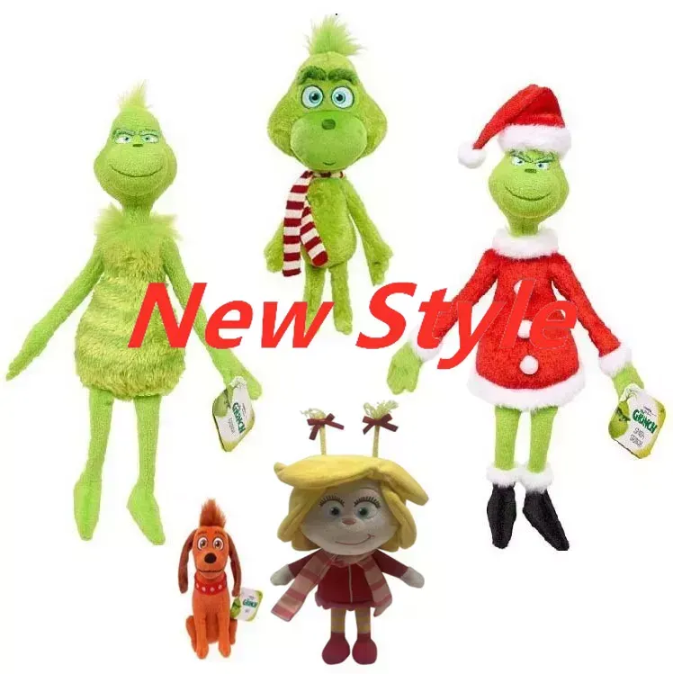Nowe pluszowe zabawki Grinch zielone futro Monster Sublimacja Blanki Grinch Cartoon Doll Dilking Prezenty Świąteczne