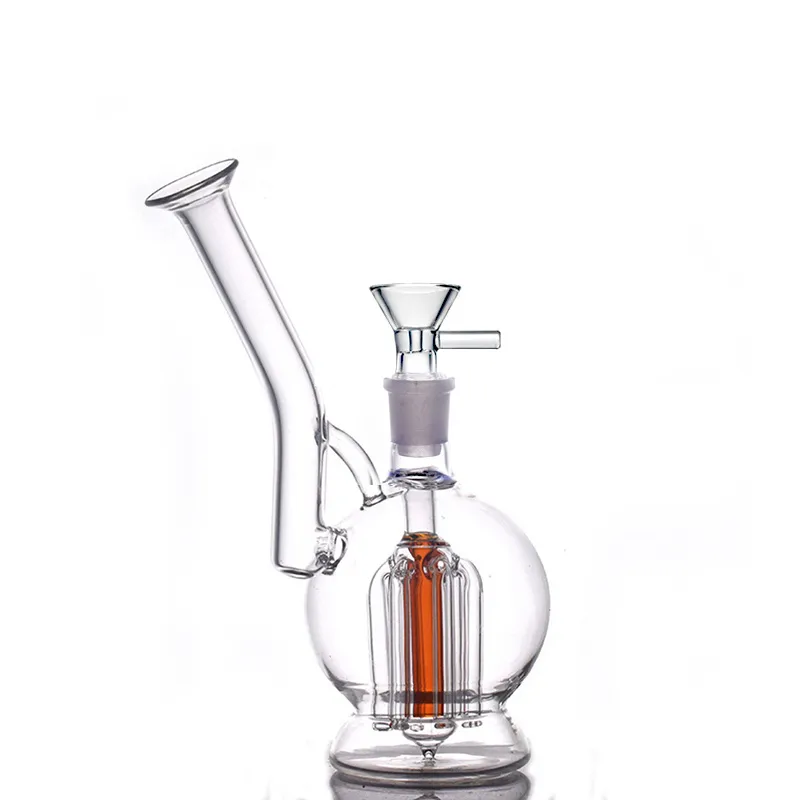 60pcs Arm Tree Perc Bongos de vidro Bubbler Hookahs Recycler Dab Rigs Tubos de água com 14 mm de vidro comum Tubo de queimador de óleo e tigela de tabaco