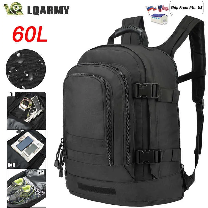 60L MĘŻCZYZNY Armia Wojskowy plecak 3P Softback na świeżym powietrzu Camping RucksAck Hunting Camping Torba podróżna 230412