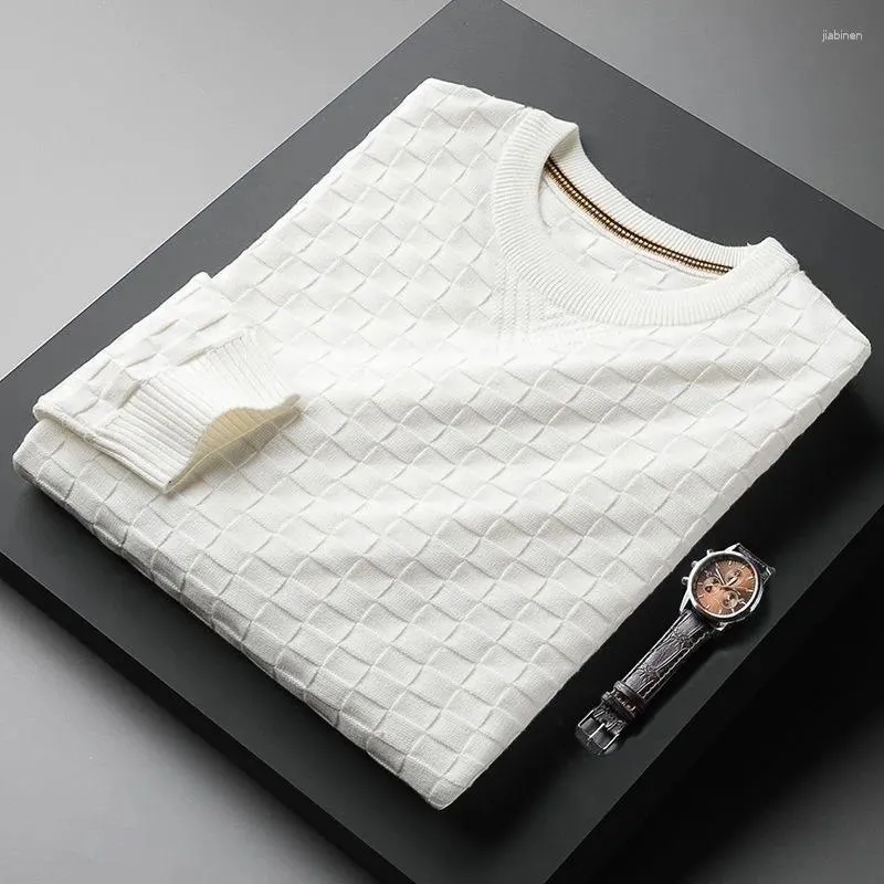 Herensweaters Mode Jacquard Trui In Herfst En Winter 2024 Senior Design Breien Ronde Hals Trui Veelzijdig Casual