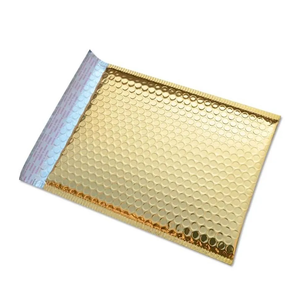 Borse di stoccaggio 50pcs color gold oro Mailer con buste imbottite di pacchetti aluminizzatore di auto -sigillo foderato