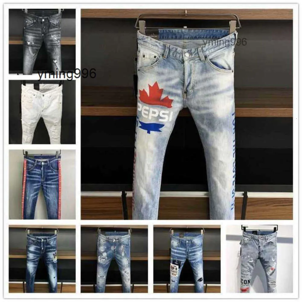 2023 Nouveautés D2 Hommes Luxe Violet Designer Denim Jeans Trous Pantalons Dsquare Jeans COOLGUY Biker Pantalons Vêtements Pour Hommes 2 0LFI