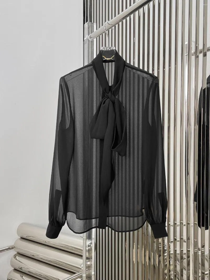 womens sheer black blouse