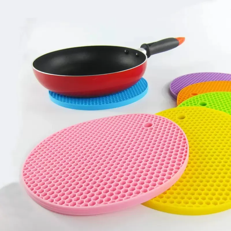 Tapis rond en Silicone résistant à la chaleur boisson tasse sous-verres isolation anti-dérapant porte-Pot épaissir Table napperon accessoires de cuisine