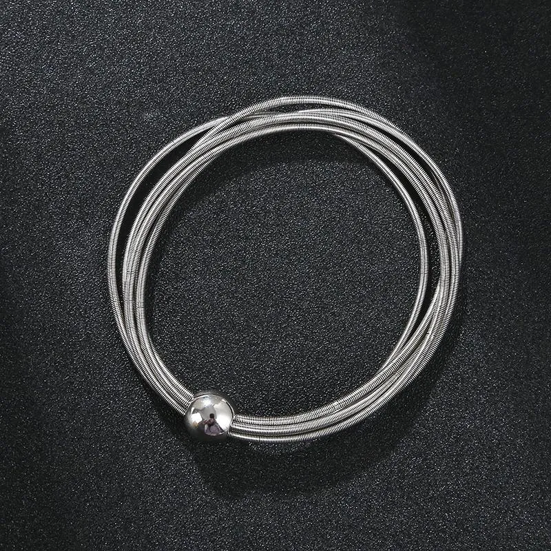 Bangle Men's Jewelry Holiday Gift Sperical Ball Ball Charm Metal Elastic Pierścień Kombina