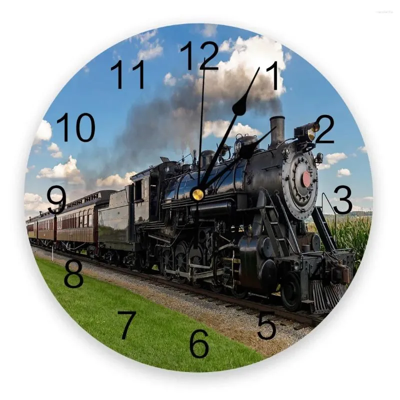 壁の時計列車と鉄道旅行