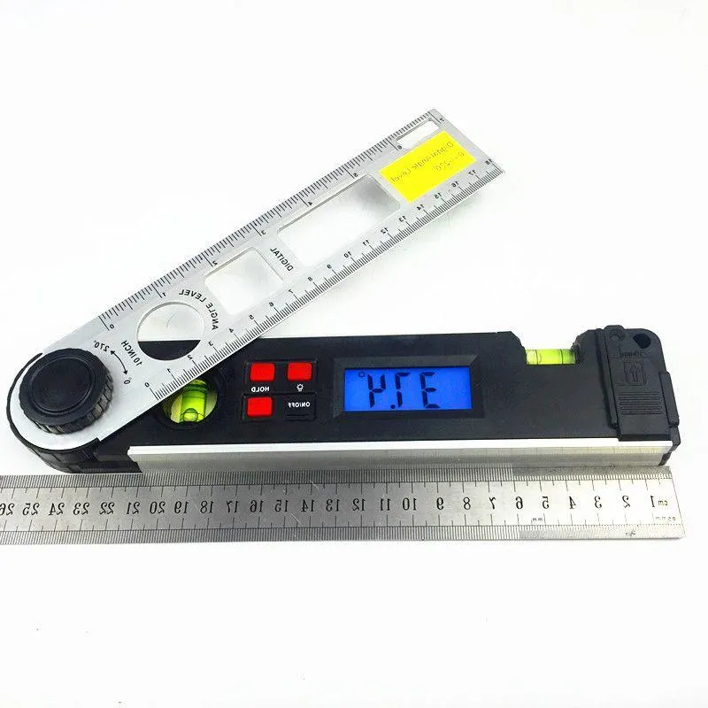 Freeshipping Digital Angle Finder 0-270 Gauge Ruler Fortractor Miltre Angle Finder مع مقياس ميل الروح المزدوج OSXPW