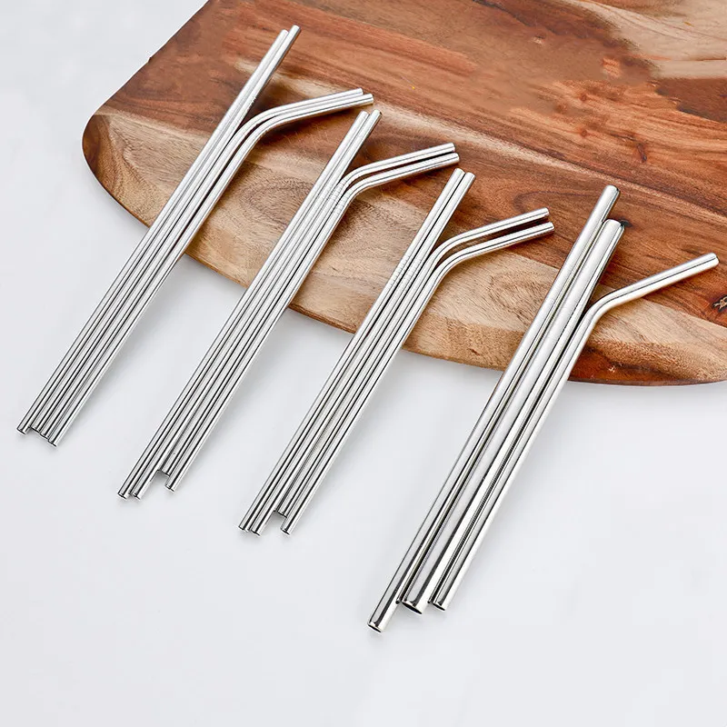 6/8/10/12MM Bend Straight Stainless Steel Straw 8.5/9.5/10.5 Long Straw