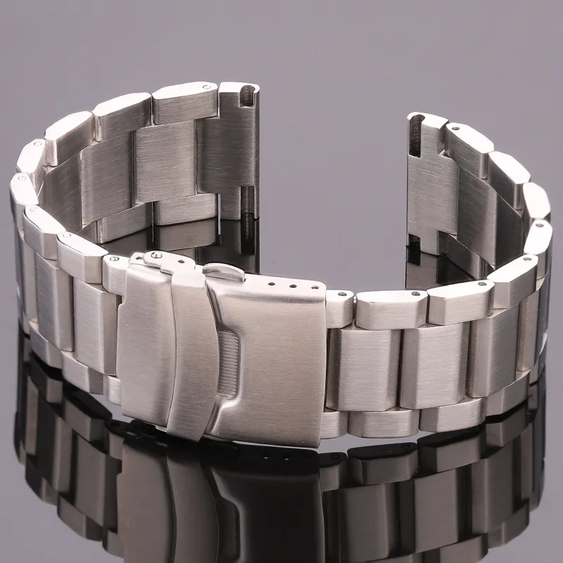 Bands de montre en acier en acier inoxydable Bandle de montre femmes hommes Bracelet à bande de montre de montre métal