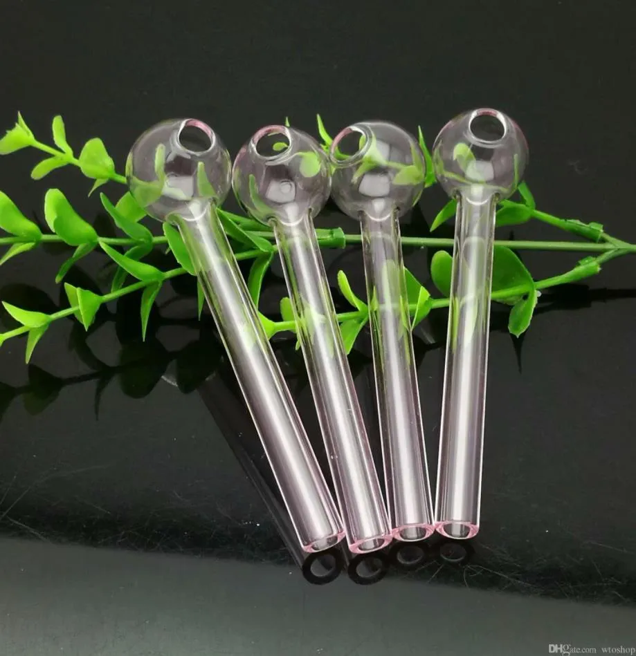 Smoking Pipe Mini Hookah glass bongs Colorful Metal Shape Pink thickened 10cm glass straight pot