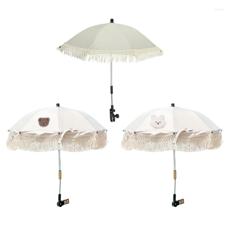 Parasol spacer na świeżym powietrzu Słońce Shade Fringed koronkowe plaże przeciwsłoneczne zabezpieczenia UV Parasol dzieci