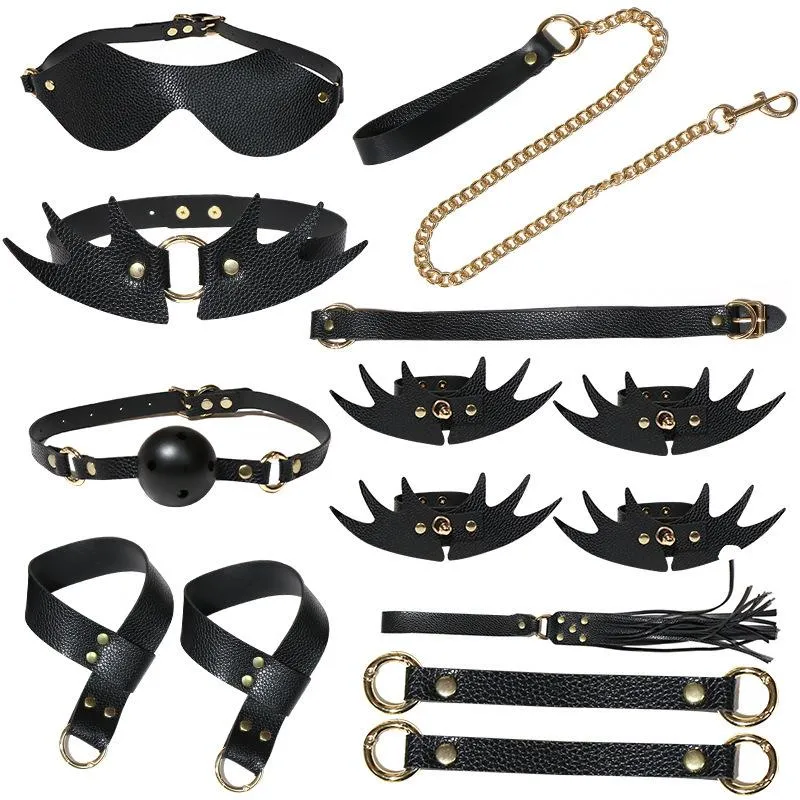 Bondage Butterfly Shaped Black Red BDSM Suit SM Leather Set Alternative Men  Women Flirting Game Blindfold Whip Sex Toys From Silien, $30.75