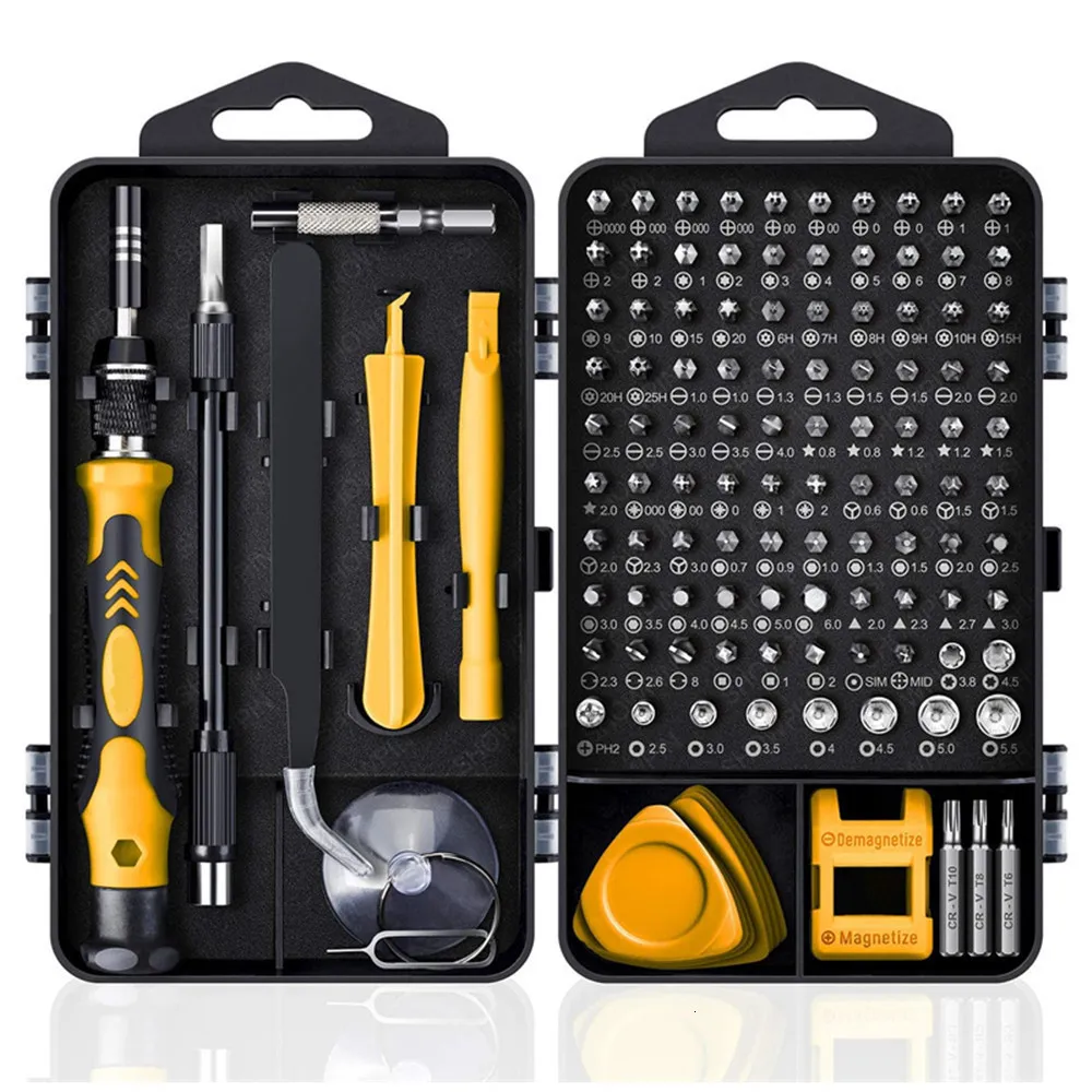 Tournevis Kit de réparation d'ordinateur 122 en 1, ensemble de précision magnétique pour ordinateur portable, petit tournevis à Impact avec étui 230412