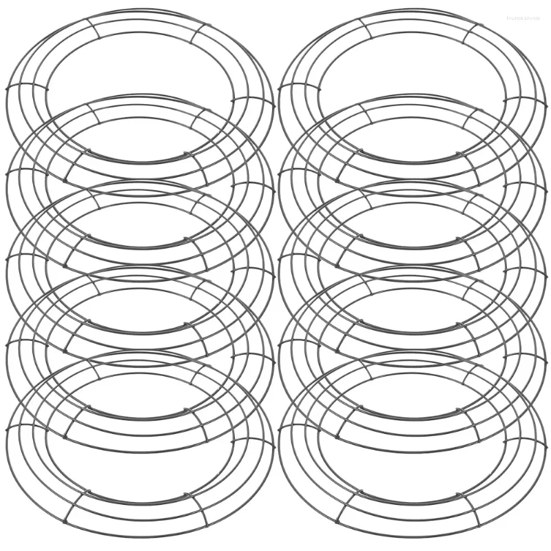 Fleurs décoratives 10 pièces guirlande cerceau arrangements floraux fournitures arrangement support métal cadre floral fête couronne anneau rond en forme de fer