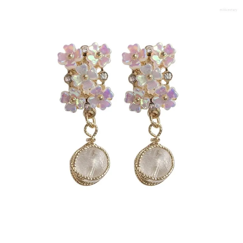 Backs Orecchini 2023 Moda Stile Coreano Conchiglia Senza Orecchie Piercing Per Le Donne Acrilico Piccoli Fiori Clip On