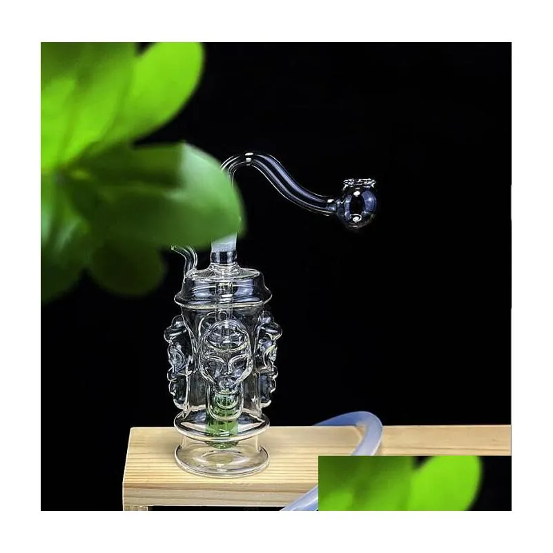 Pipes à fumer en verre brûleur à mazout eau Bong Pyrex épais tuyau transparent petit barboteur Mini Dab plates-formes pour narguilés livraison directe maison jardin H Dh5Fn