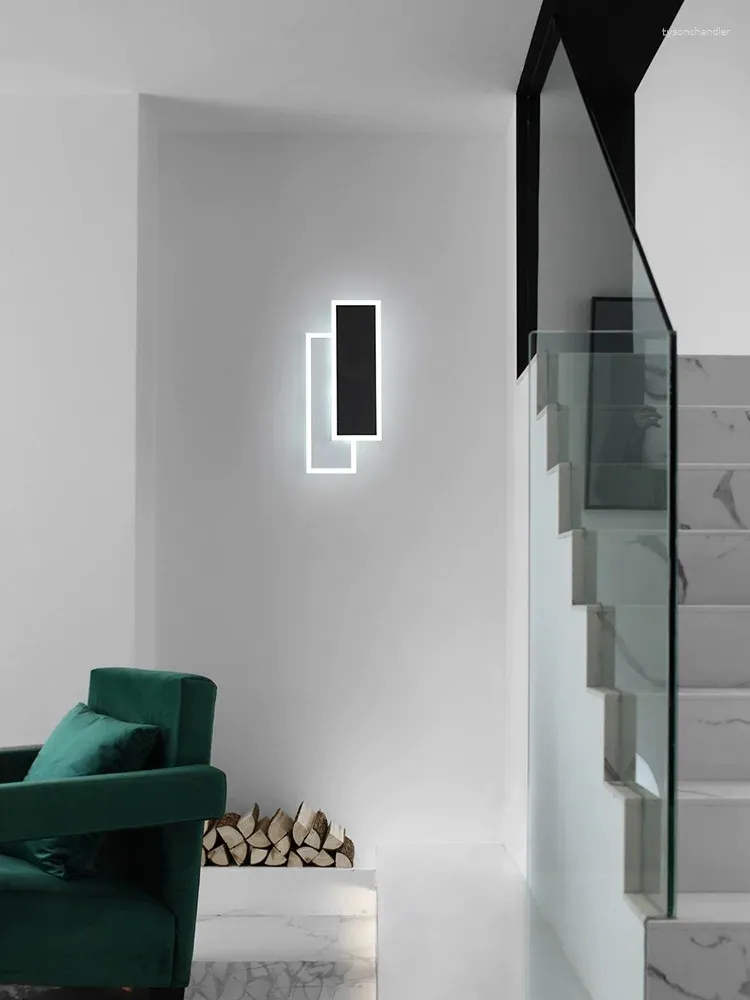 Настенные светильники, лампа для спальни, прикроватная тумбочка, минималистичный современный фон для гостиной, коридор, скандинавская креативная лестница