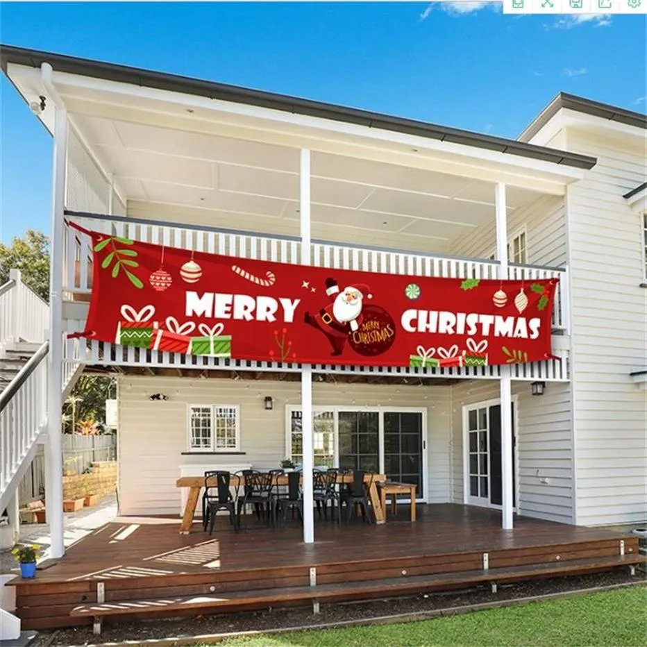 300 50 cm ny god julbanner juldekorationer för hemmabutik Bannerflagga som drar nytt år deocr2475