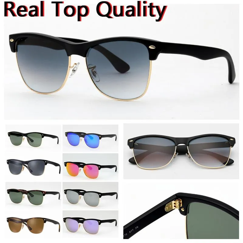 Solglasögon av högsta kvalitet Män Kvinnor Överdimensionerade nylonram Solglasögon för mäns solglasögon med UV -glaslinser alla detaljhandelspaket