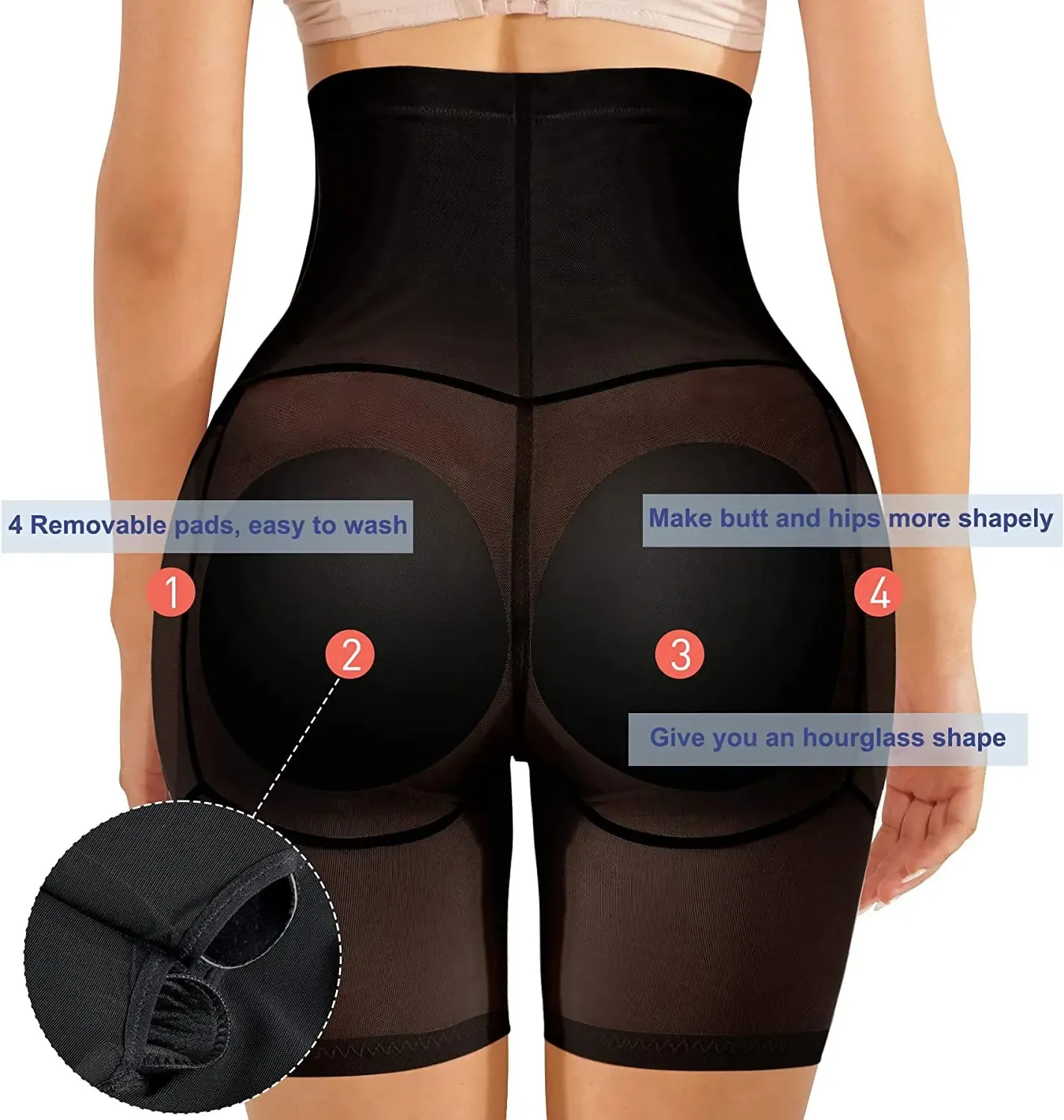Butt Lifter Shapewear For Women Tummy Control Panties High Waist Trainer Shorts  Body Shaper Underwear With Zipper