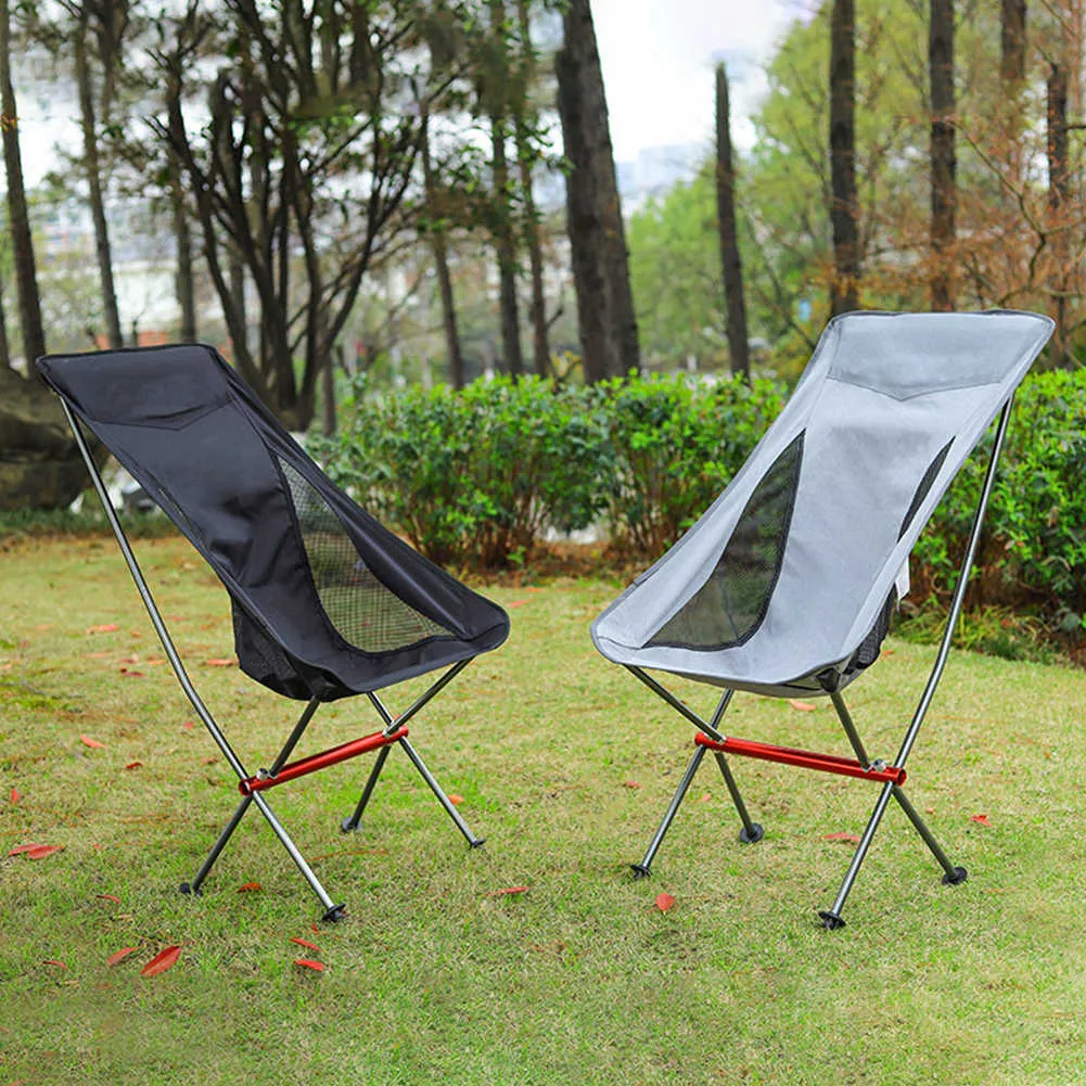 Mobilier de camp Chaise de camping pliable portable Chaises de pêche pliantes extérieures légères Outil de siège en aluminium pour randonnée pique-nique randonnée BBQ HKD230909