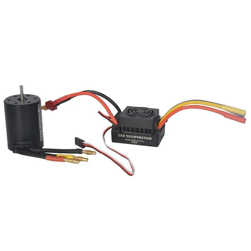 60a 3650 3600KV Brushless Motor With 60A ESC & Programmer Card Combo Replacement For Hsp Hpi Wltoys 1 8 1 10 Remote Control Car And Boat Part