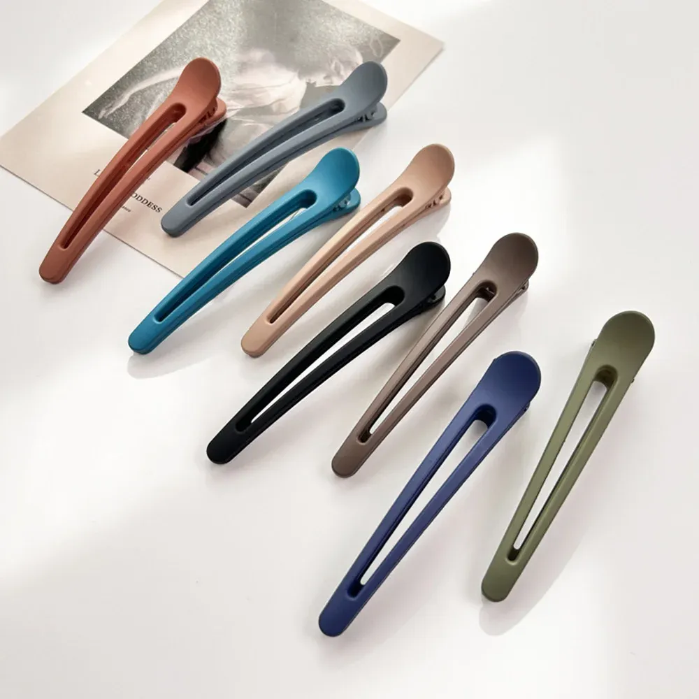 Frosted Plastic Duckbill Hair Clip Barrettes Large Seamless Hairpins