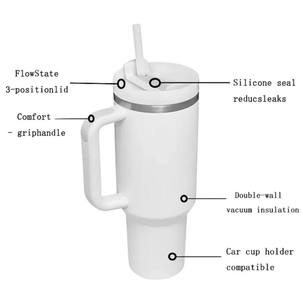 Stanley 40 oz Stainless Steel H2.0 Flowstate Quencher Tumbler Flamingo