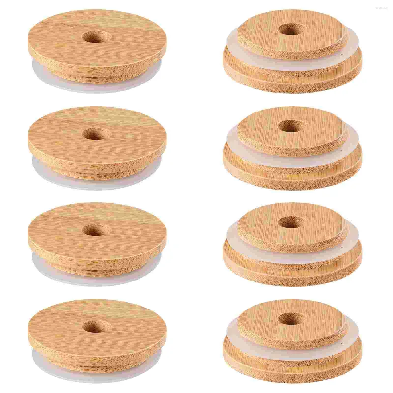 Geschirr-Sets Regular Mouth Jar Lids Bottle Covers Canning Jars Wide Lid Mason Bamboo Cap Seal