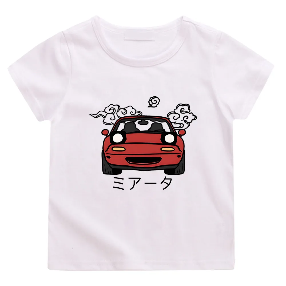 Camisetas de camisetas D T-shirt original para crianças JDM Japão Japão Automotive Miata Mx5 T-shirt impresso para meninas Top de manga curta 100% Cotton Boys Graphic T-shirt 230412