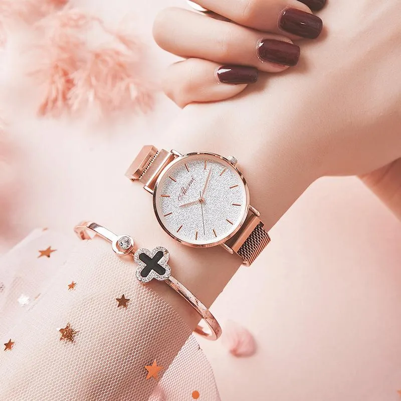 Wristwatches występuje France Watch Pani Star Magnetic z studentami z college'u Koreańska wersja The Simple INS Sen Xi Women's Luxury