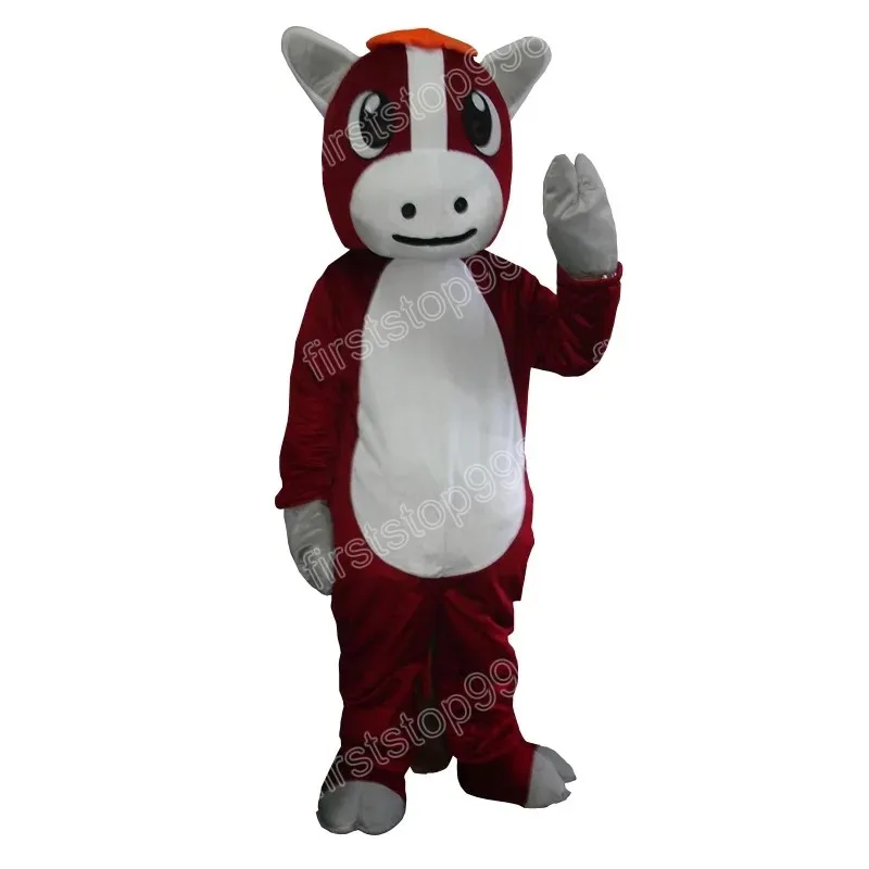 Costume de mascotte de cheval d'Halloween, personnage de dessin animé, unisexe, taille adulte, fête de noël, tenue de publicité extérieure