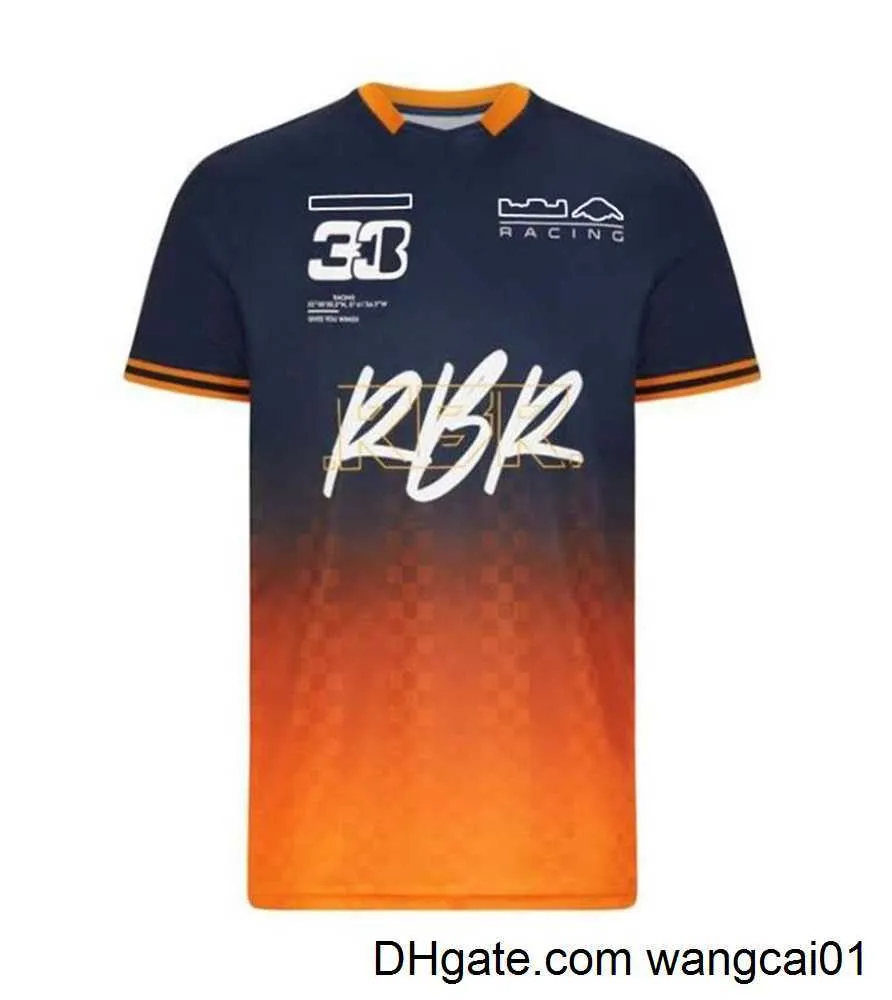 メンズTシャツF1チーム衣料品Tシャツフォーミュラ1レーシングスーツショートソビングTシャツVerstappen 2021スポーツラウンドネックティーカスタマイズ同じ4123